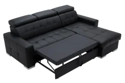 Narożnik skórzany czarny NOTTI