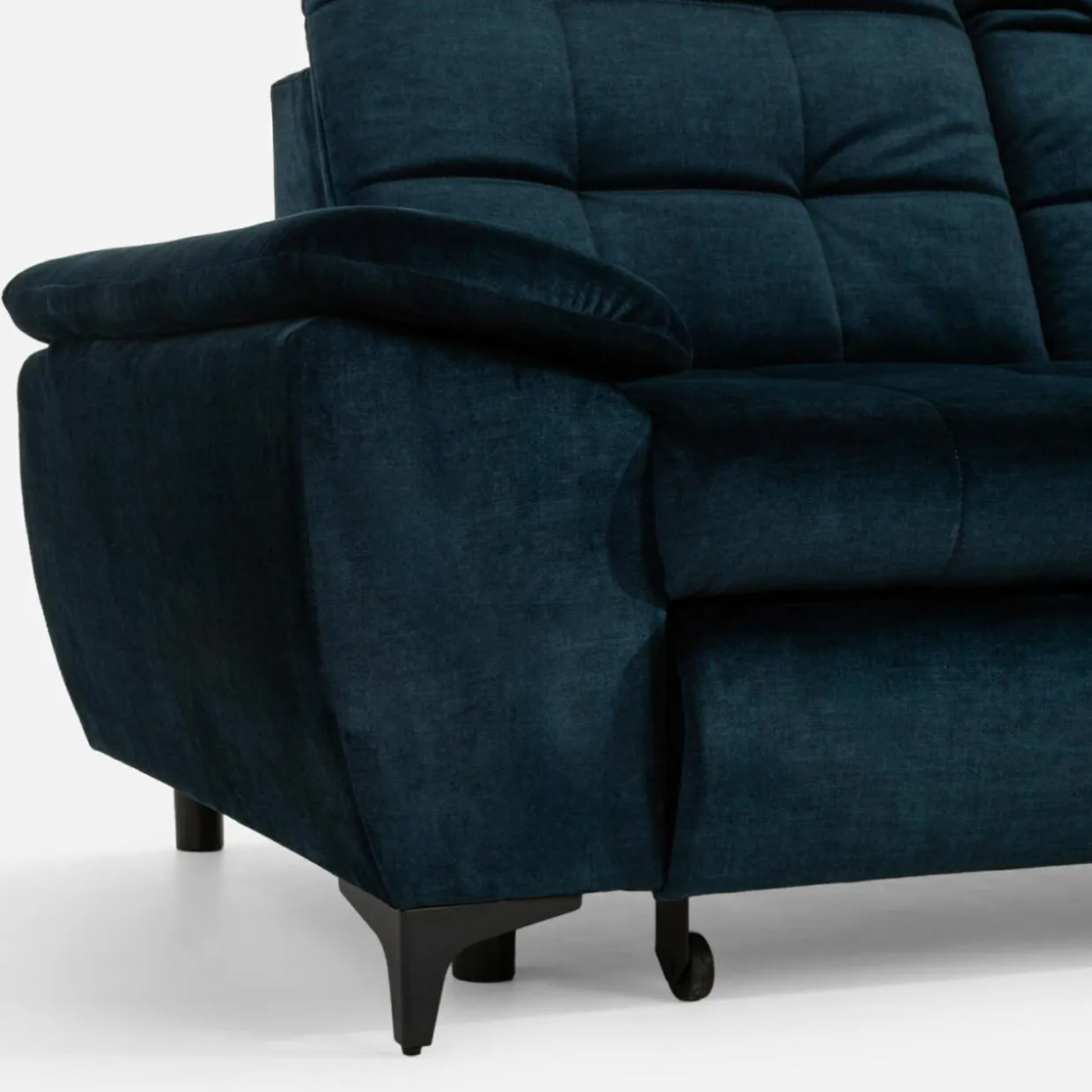Narożnik z regulowanymi zagłówkami granatowy CRYSTAL prawy