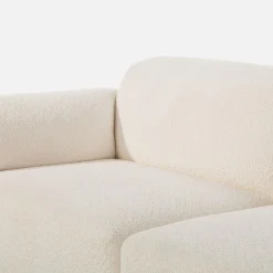 Narożnik z tkaniną bouclé jasnobeżowy CAMELLIA prawy