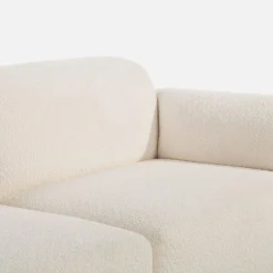 Narożnik z tkaniną bouclé jasnobeżowy CAMELLIA lewy