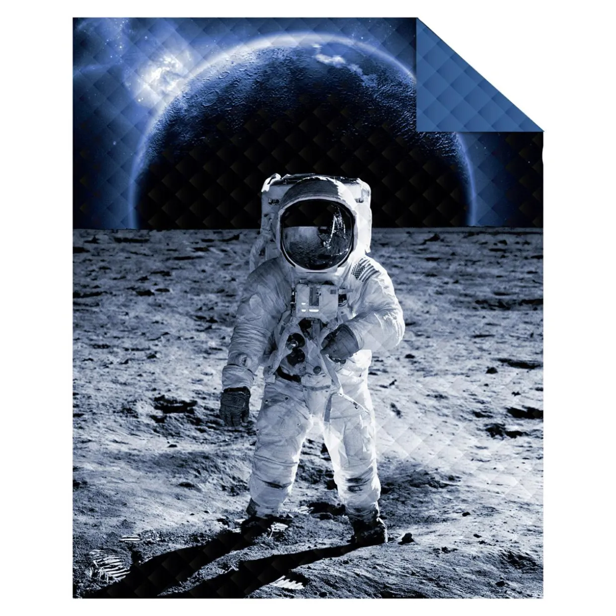 Narzuta na łóżko dwustronna młodzieżowa KOSMONAUTA 170x210 cm