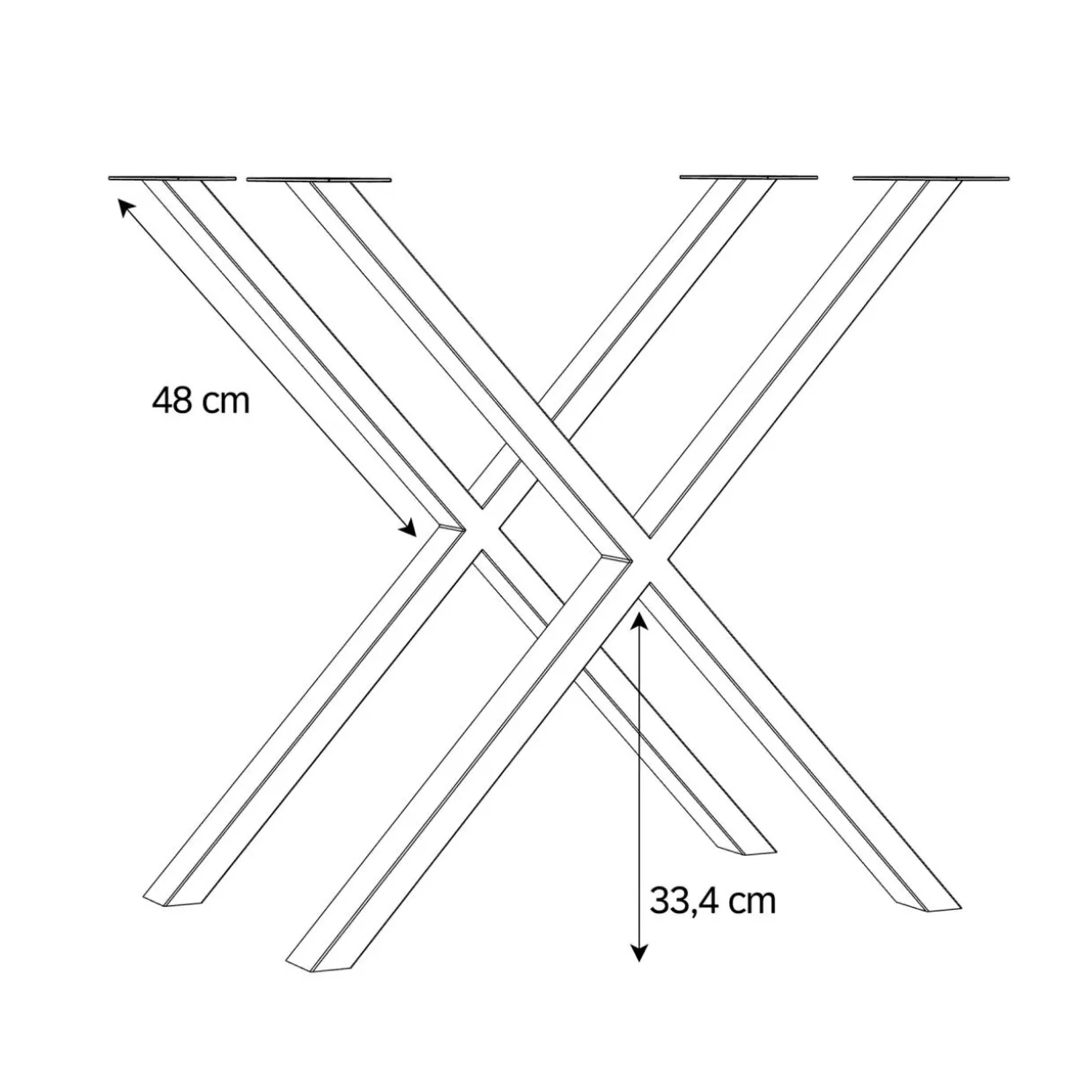 Nogi metalowe typu X do stołu MODUL