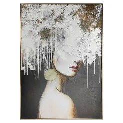 Obraz kobiety w złotej ramie CANVAS MARY 70x100 cm