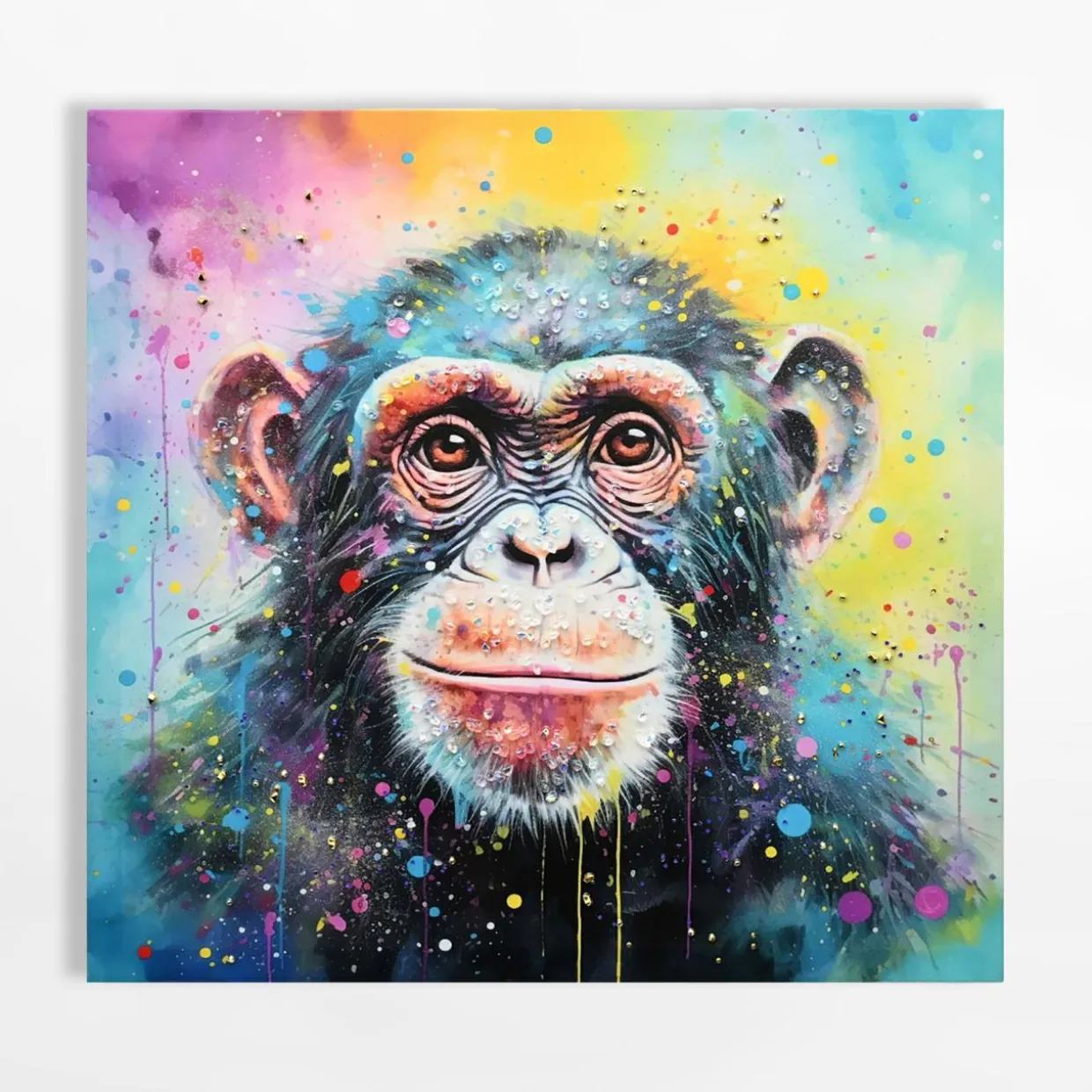 Obraz na płótnie kolorowy MAŁPA 60x60 cm