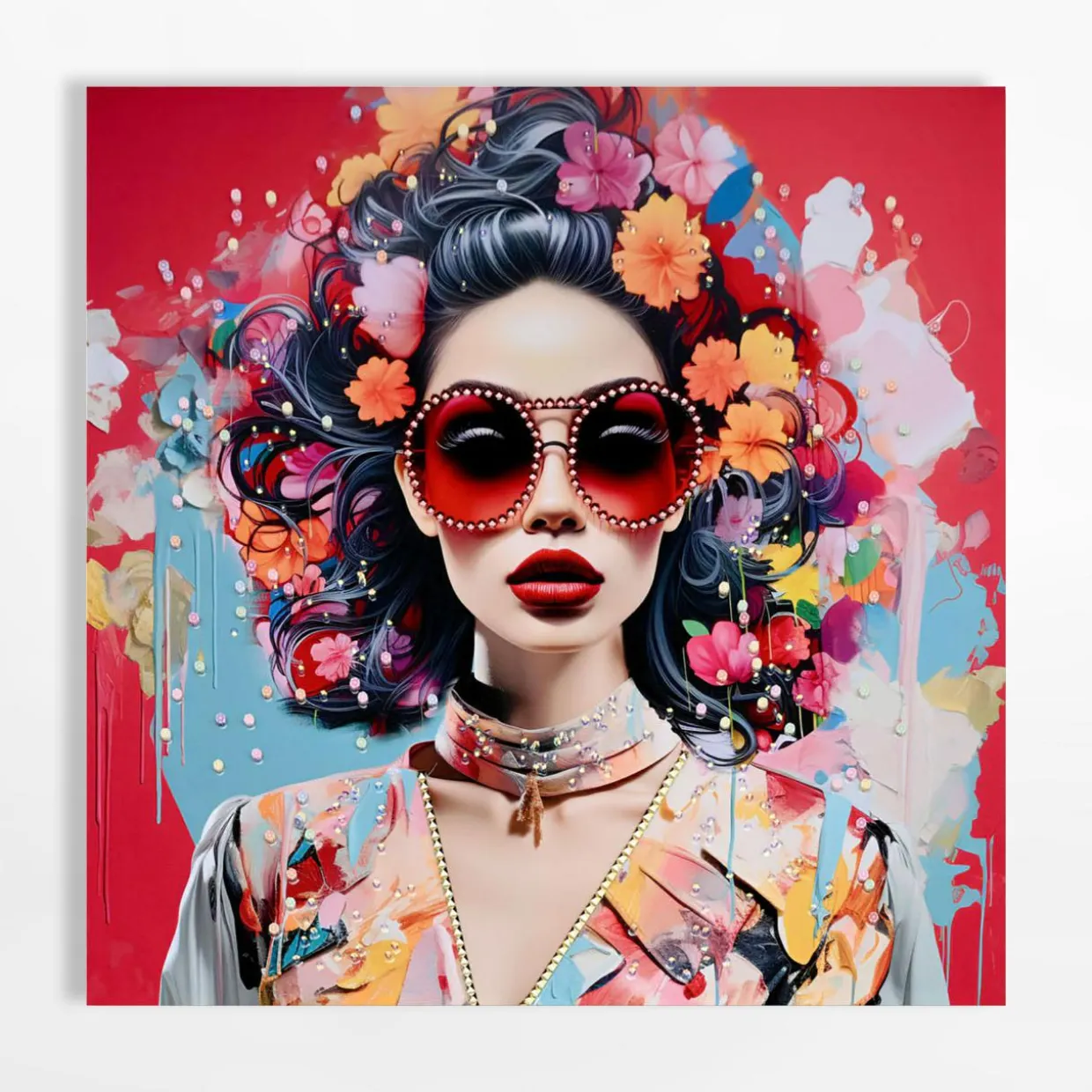 Obraz na płótnie RETRO KOBIETA II 80x80 cm