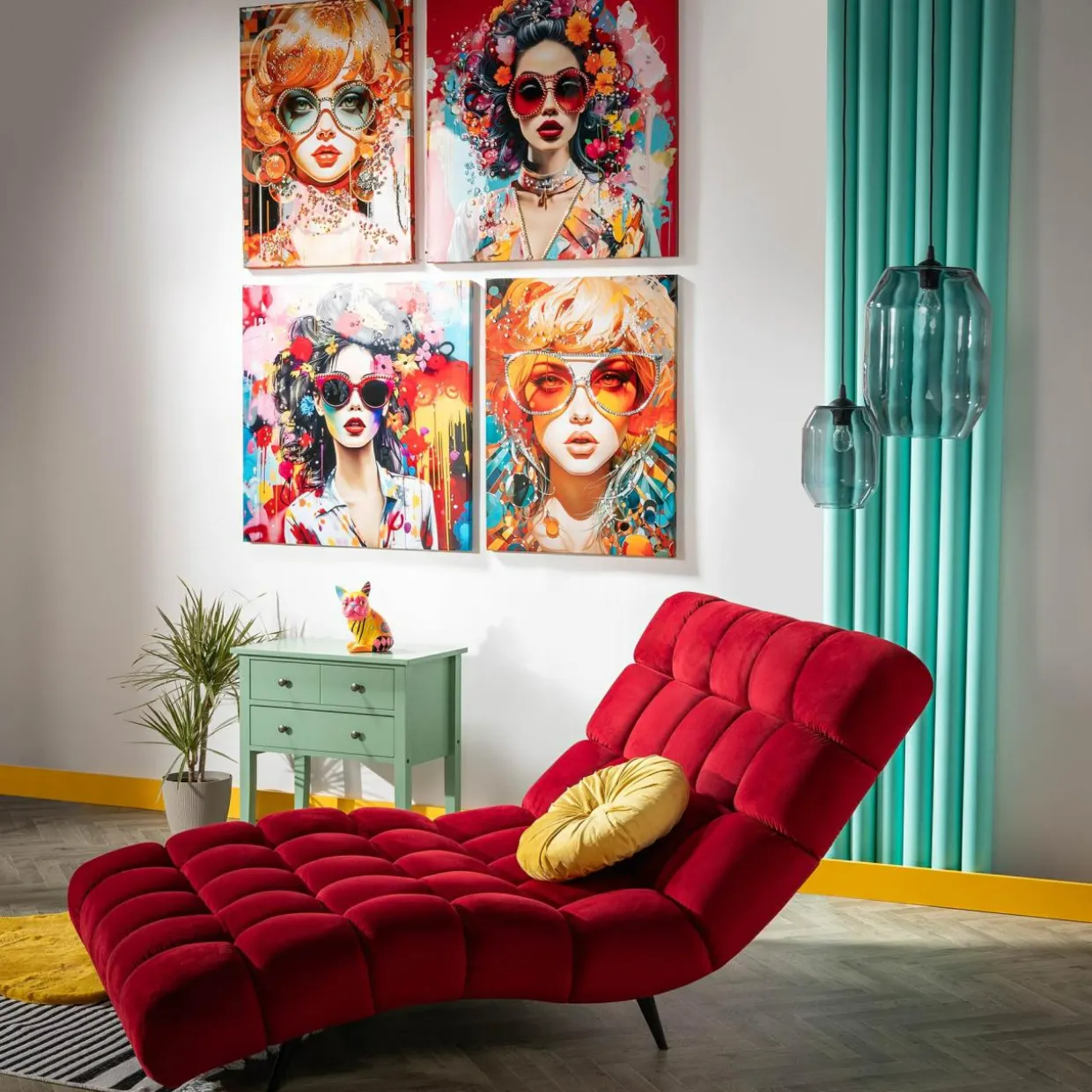 Obraz na płótnie RETRO KOBIETA II 80x80 cm
