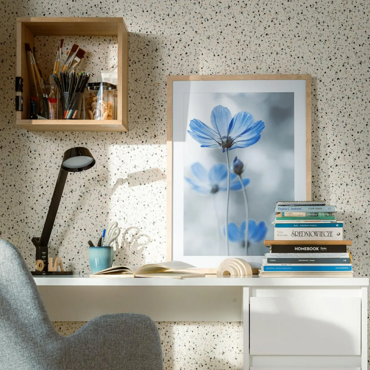 Obraz niebieskie kwiaty BLUE NATURE I 53x73 cm