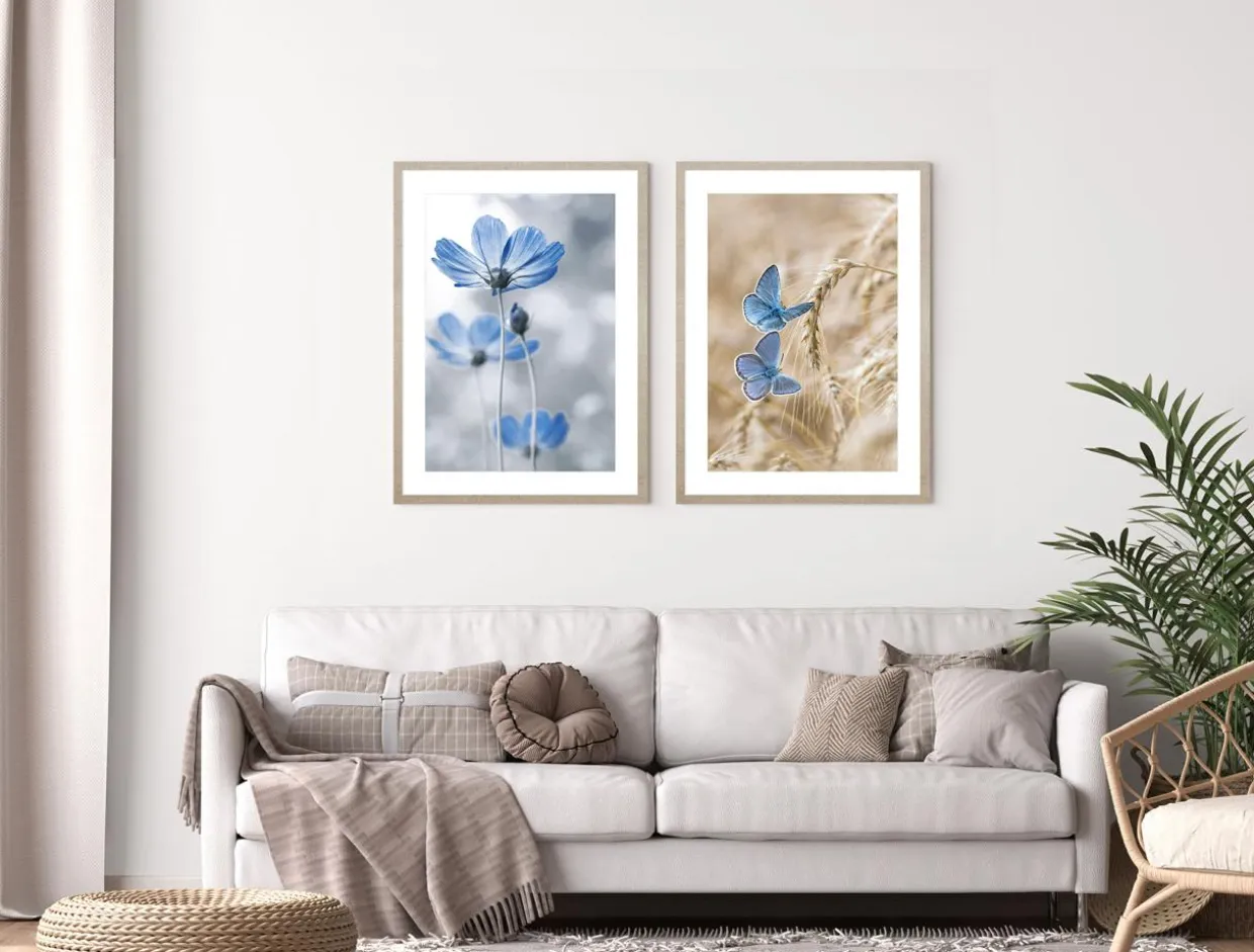 Obraz niebieskie kwiaty BLUE NATURE I 53x73 cm