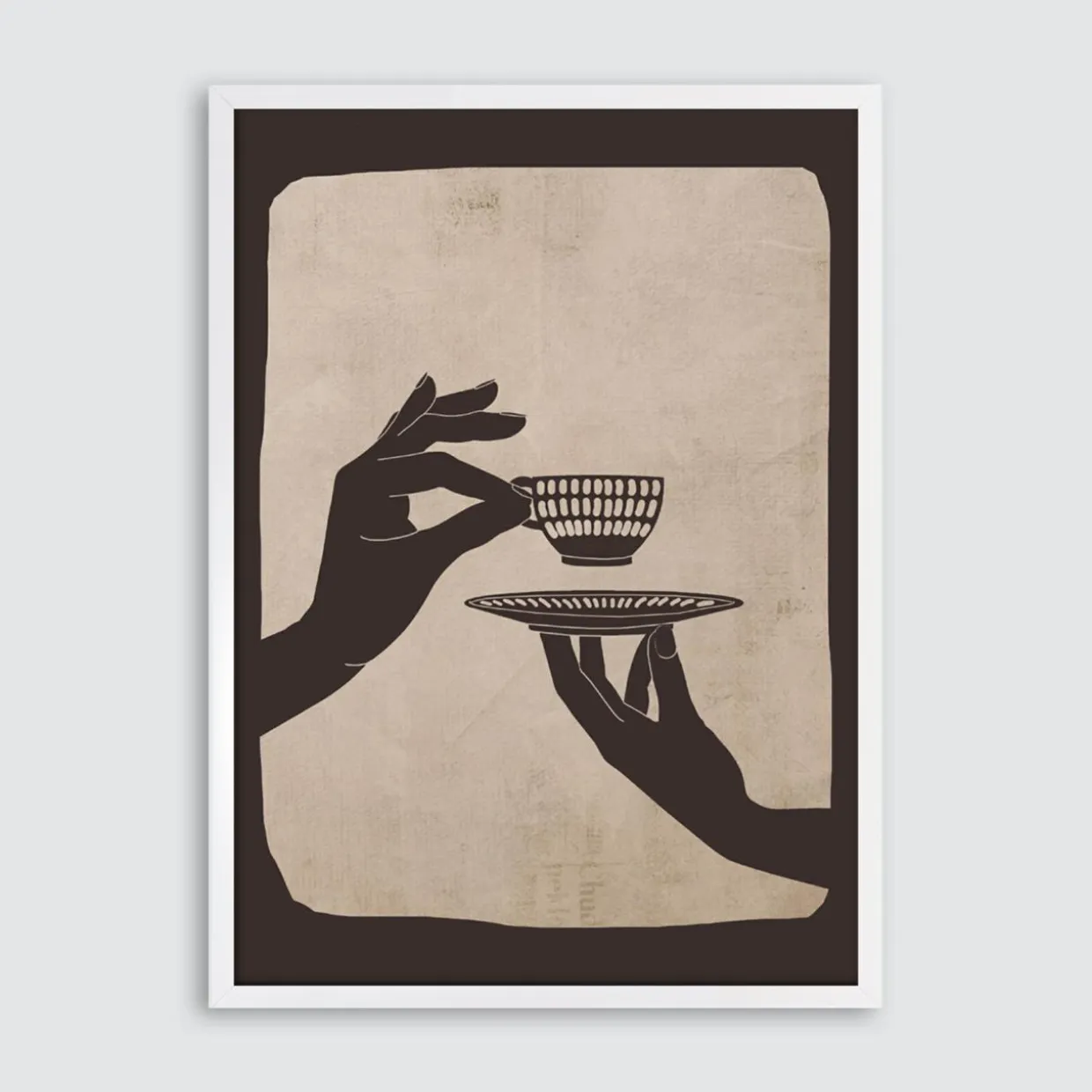 Obraz w białej ramie COFFE SHADOW 50x70 cm