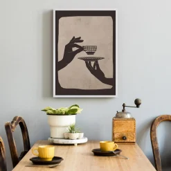 Obraz w białej ramie COFFE SHADOW 50x70 cm