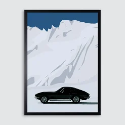 Obraz w czarnej ramie CAR IN THE MOUNTAINS 50x70 cm