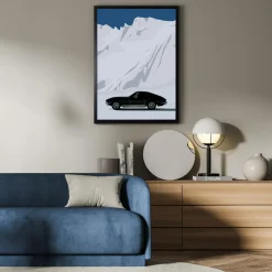 Obraz w czarnej ramie CAR IN THE MOUNTAINS 50x70 cm