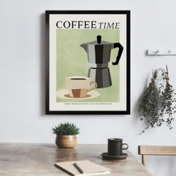 Obraz w czarnej ramie COFFE TIME 40x50 cm