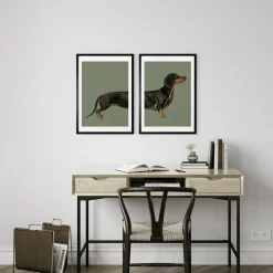Obraz w czarnej ramie DASCHUND II 50x70 cm