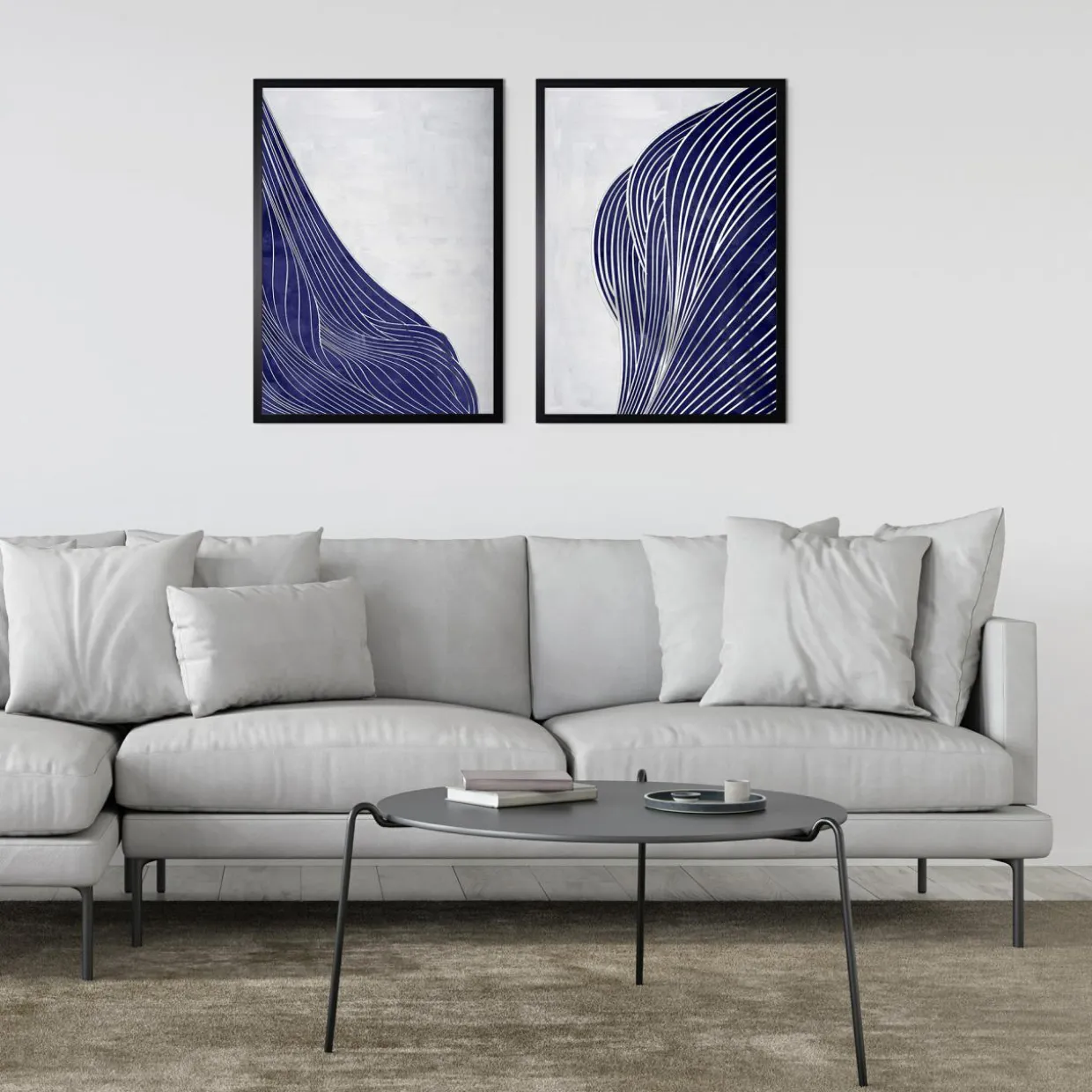 Obraz w czarnej ramie NAVY SHAPE I 50x70 cm