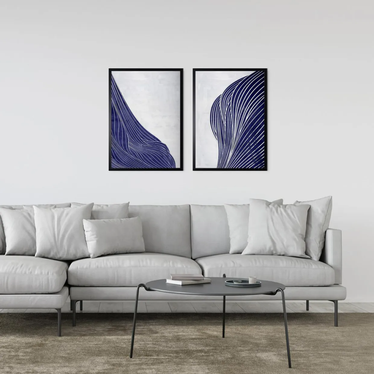 Obraz w czarnej ramie NAVY SHAPE II 50x70 cm