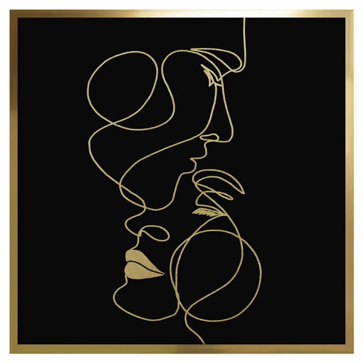 Obraz w złotej ramie GOLD FACE II 50x50 cm