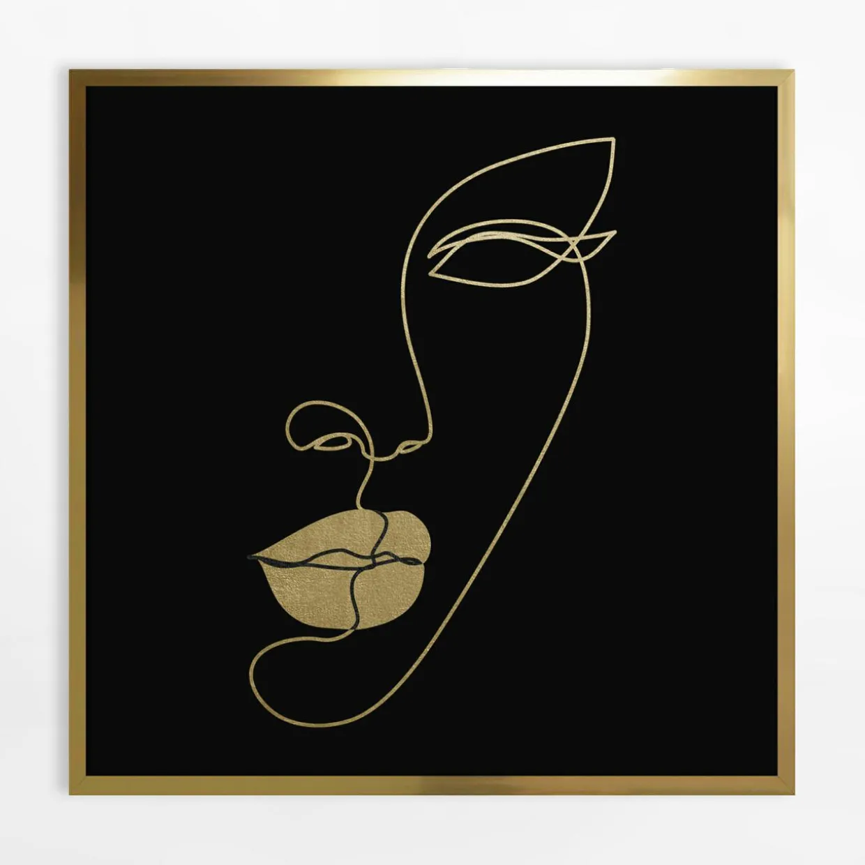 Obraz w złotej ramie GOLD FACE 50x50 cm