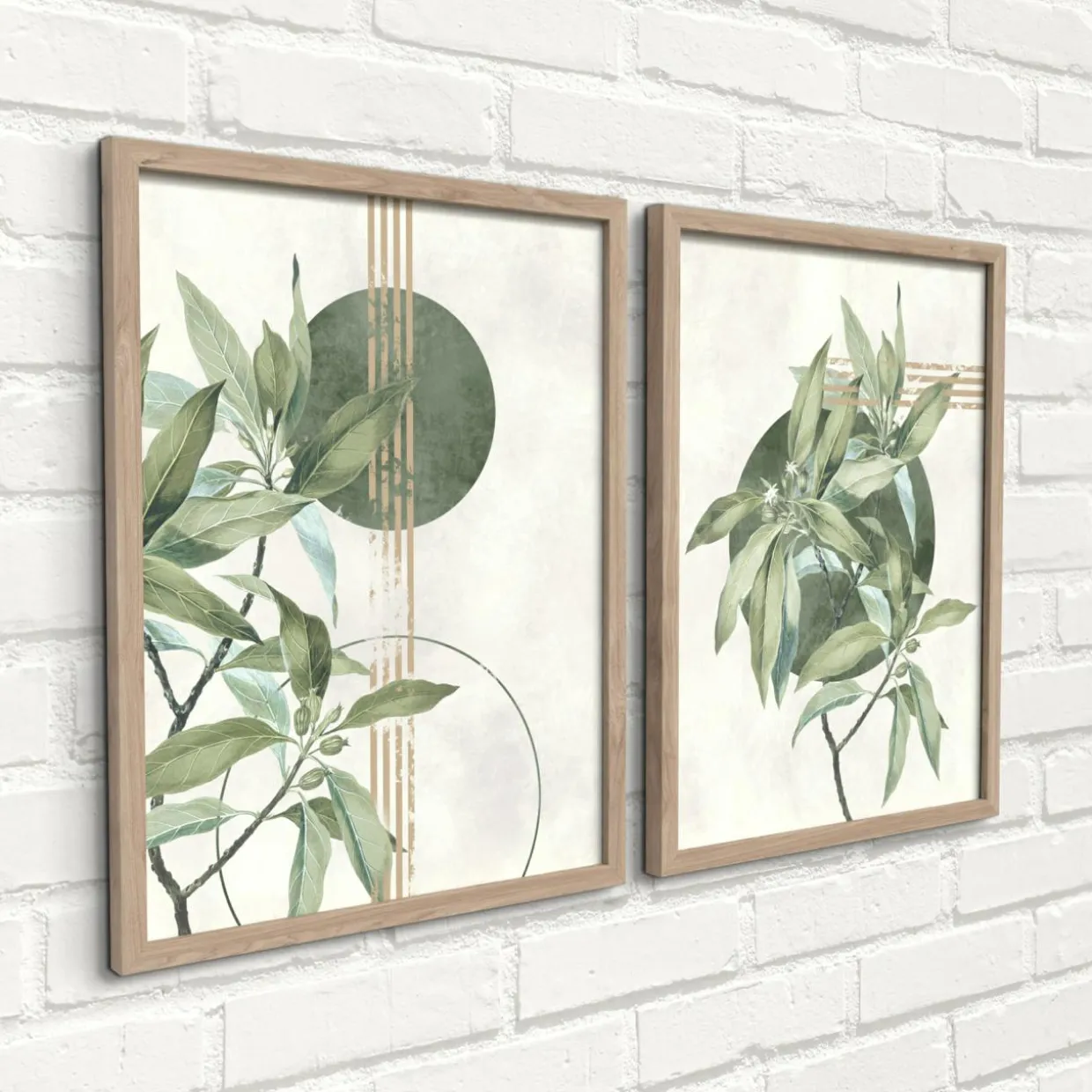Obrazy na ścianę WALL GREEN, 2 szt. 30x40 cm