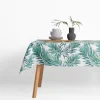Obrus biały w zielone liście GARDENA 140x240 cm