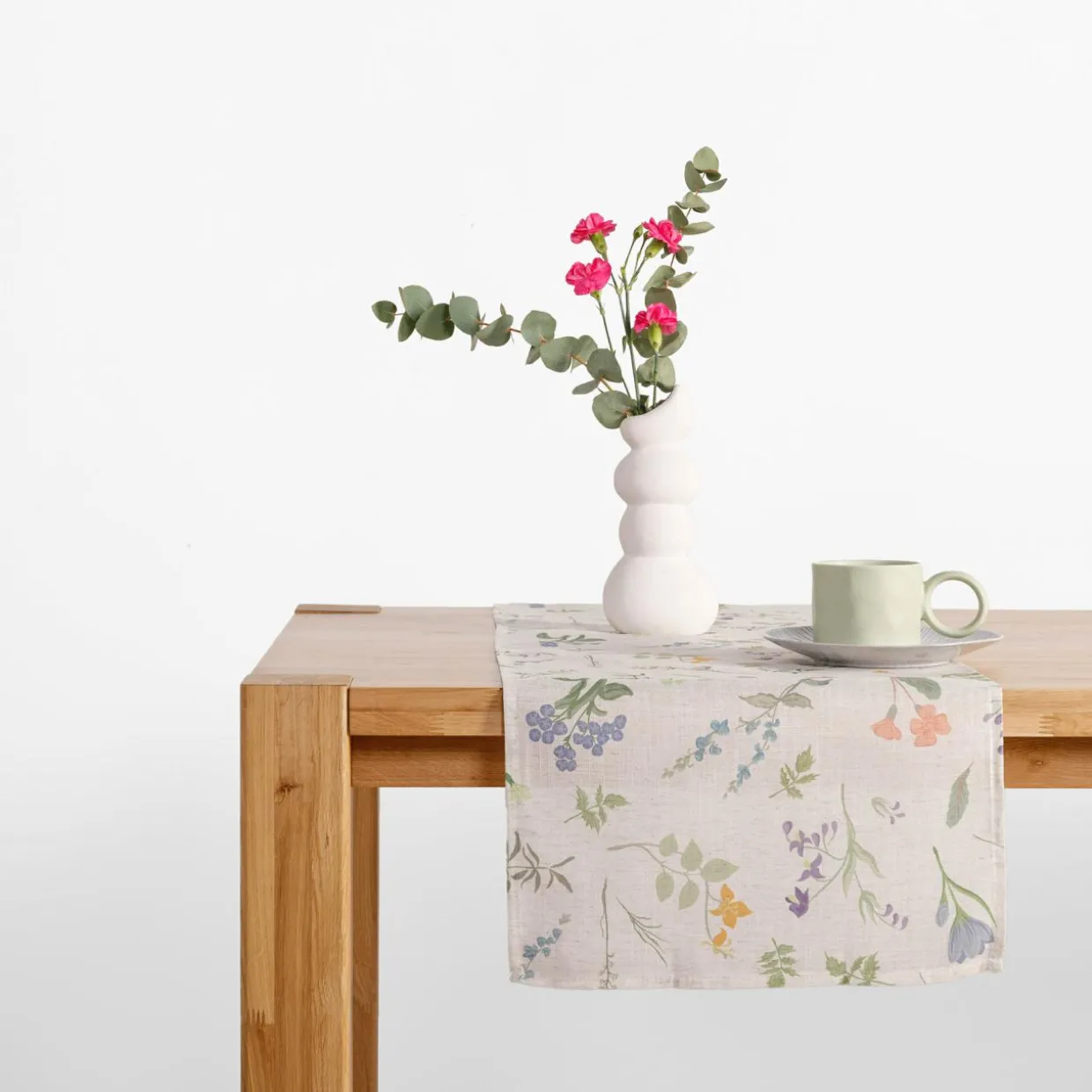 Obrus z lnem w polne kwiaty GARDENA 40x120 cm