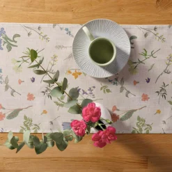 Obrus z lnem w polne kwiaty GARDENA 40x120 cm