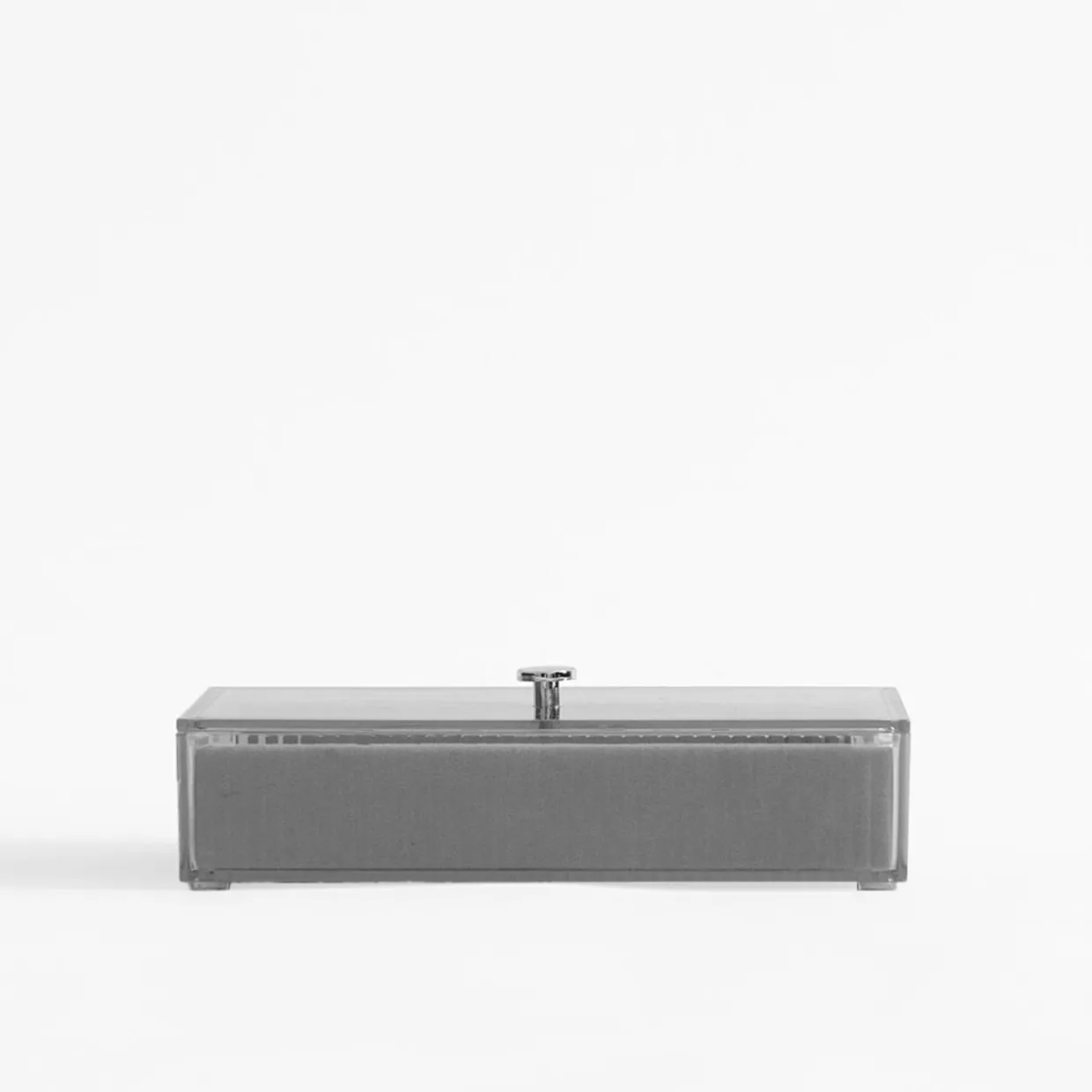 Organizer na biżuterię z pokrywką 18x10x4,2 cm szary