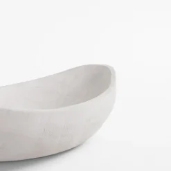 Patera dekoracyjna drewniana biała 34 cm