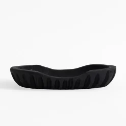 Patera dekoracyjna żłobiona czarna 32 cm