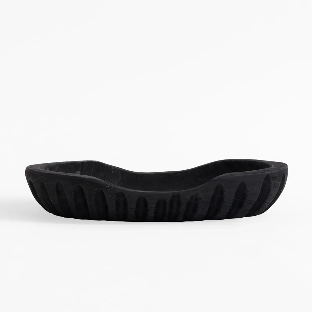 Patera dekoracyjna żłobiona czarna 32 cm