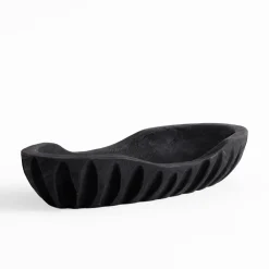 Patera dekoracyjna żłobiona czarna 32 cm