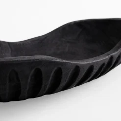 Patera dekoracyjna żłobiona czarna 32 cm