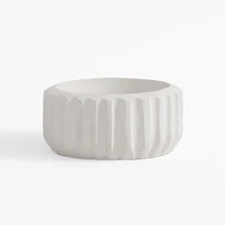 Patera dekoracyjna żłobiona biała 20 cm