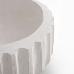 Patera dekoracyjna żłobiona biała 20 cm