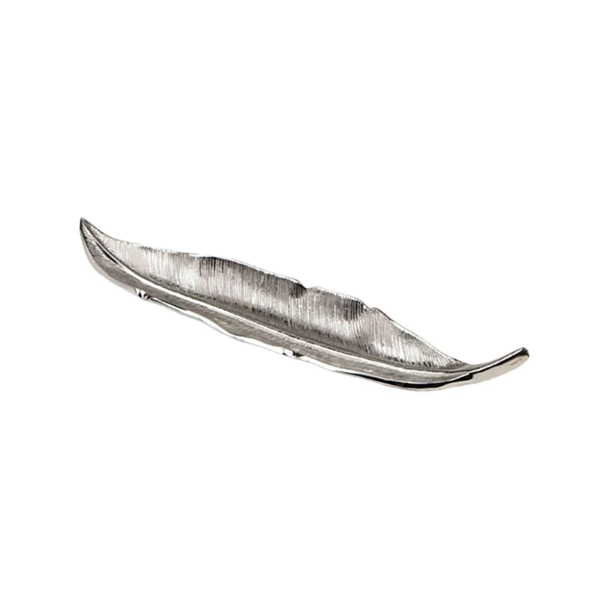 Patera dekoracyjna srebrna LIŚC 49 cm