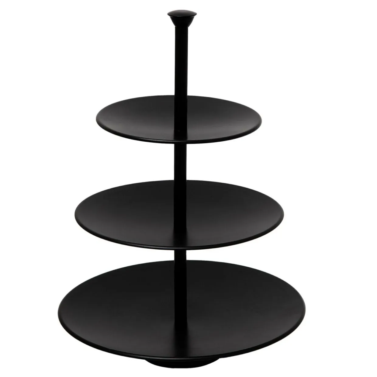 Patera piętrowa na ciasto i owoce 3 poziomy czarna 34 cm