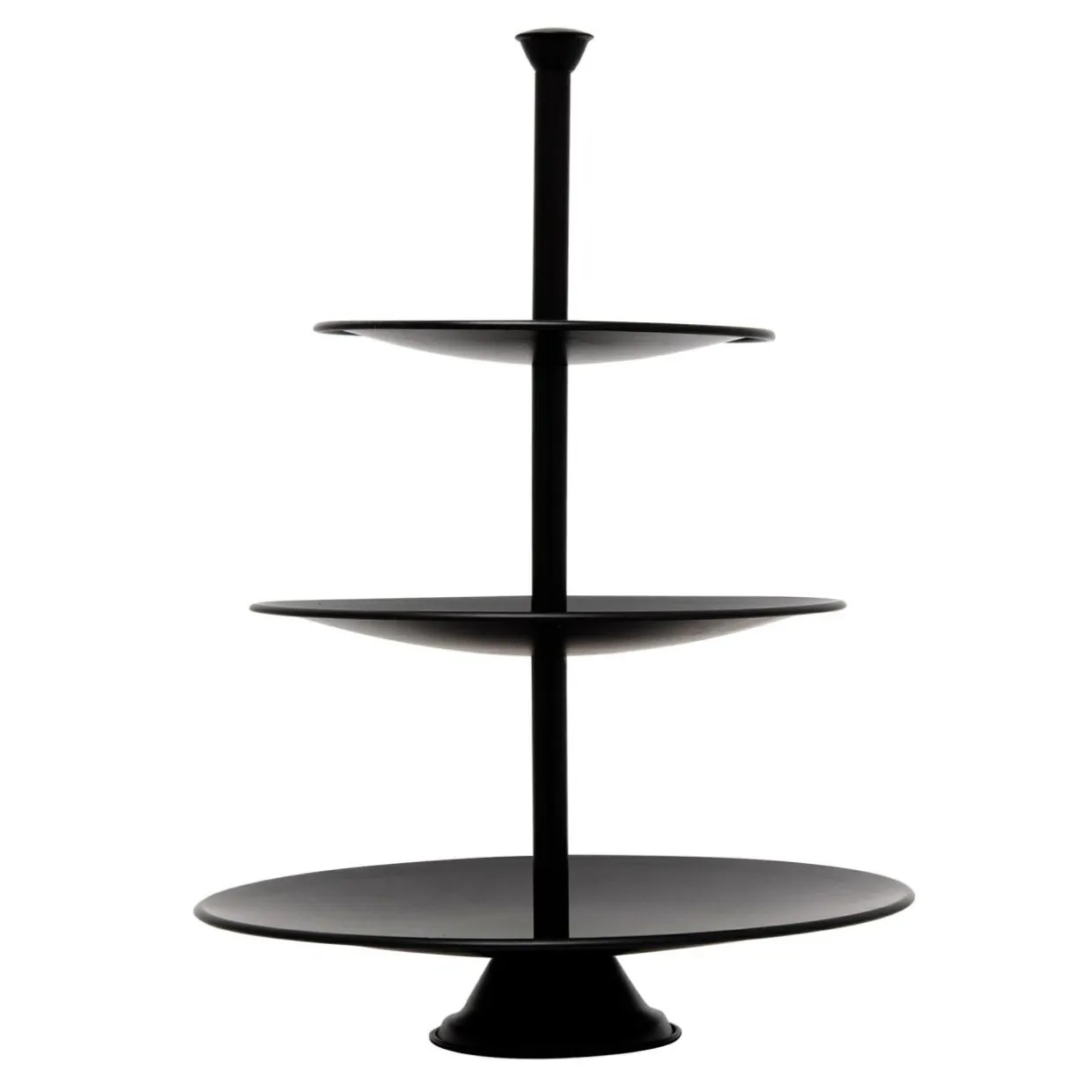 Patera piętrowa na ciasto i owoce 3 poziomy czarna 34 cm