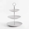 Patera 3-poziomowa porcelanowa biała 35 cm