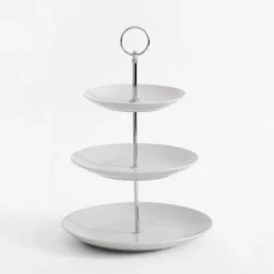 Patera 3-poziomowa porcelanowa biała 35 cm