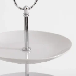 Patera 3-poziomowa porcelanowa biała 35 cm