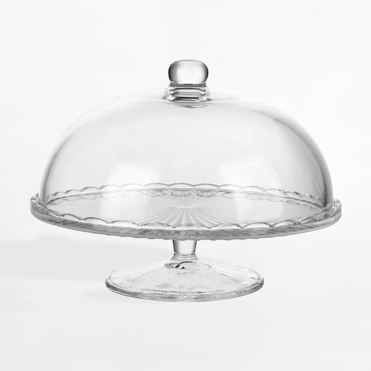Patera szklana z kloszem na nóżce VENUS 28 cm