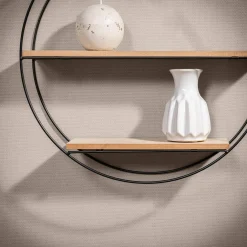 Półka metalowa czarna okrągła 40 cm