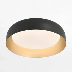 Plafon LED czarno-złoty OSKO z pilotem fi 40 cm