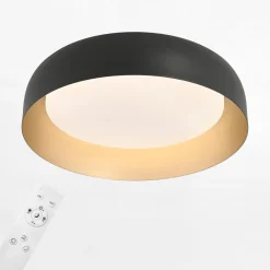 Plafon LED czarno-złoty OSKO z pilotem fi 40 cm