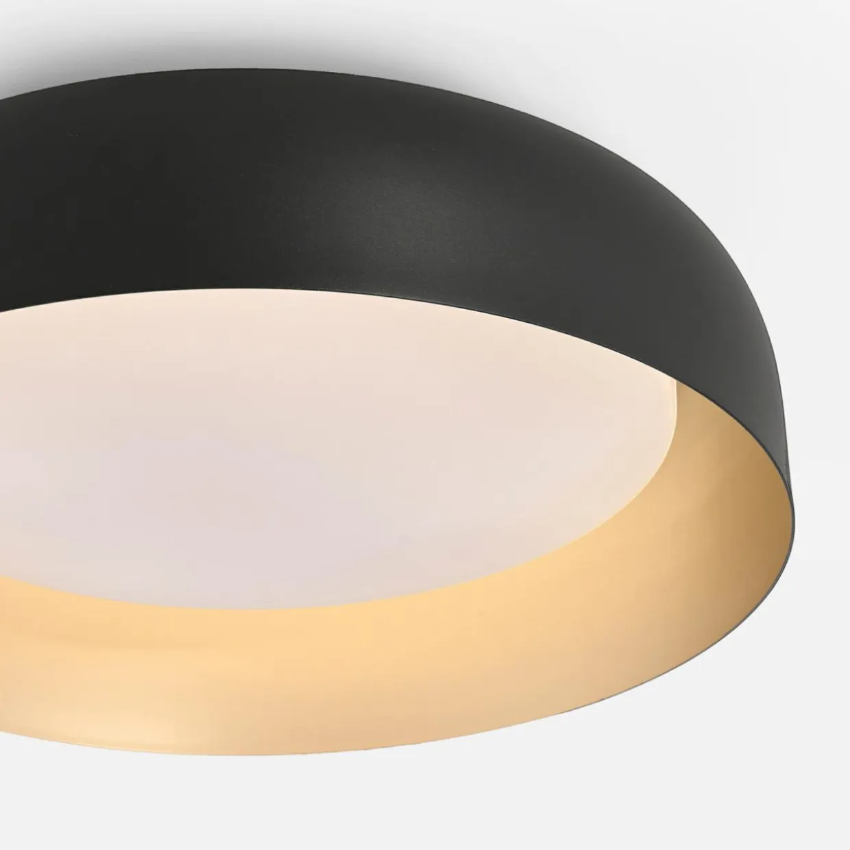 Plafon LED czarno-złoty OSKO z pilotem fi 40 cm