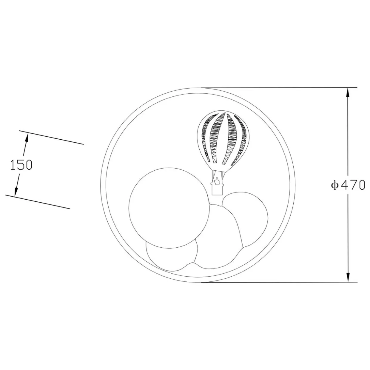 Plafon LED FOCUS biało-czerwony