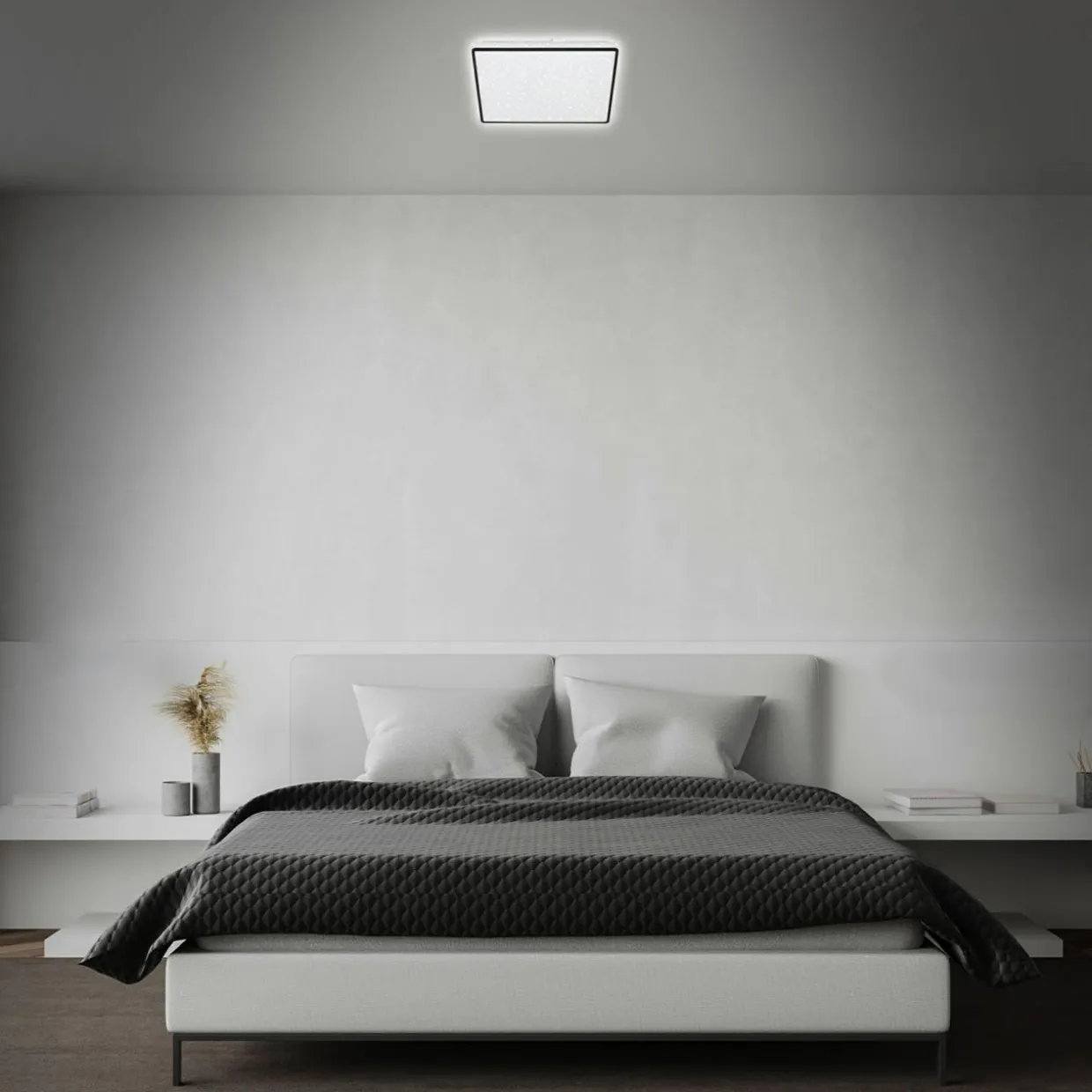 Plafon LED glamour biało-czarny LINO 27 cm