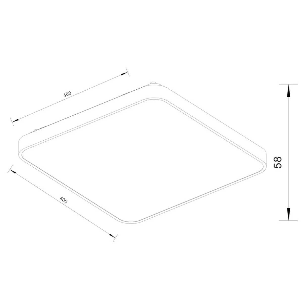 Plafon LED kwadratowy srebrny SIERRA 40 cm