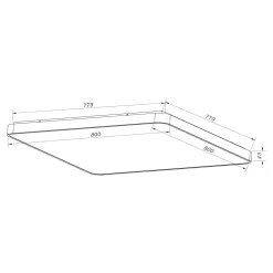 Plafon LED kwadratowy srebrny SIERRA 80 cm