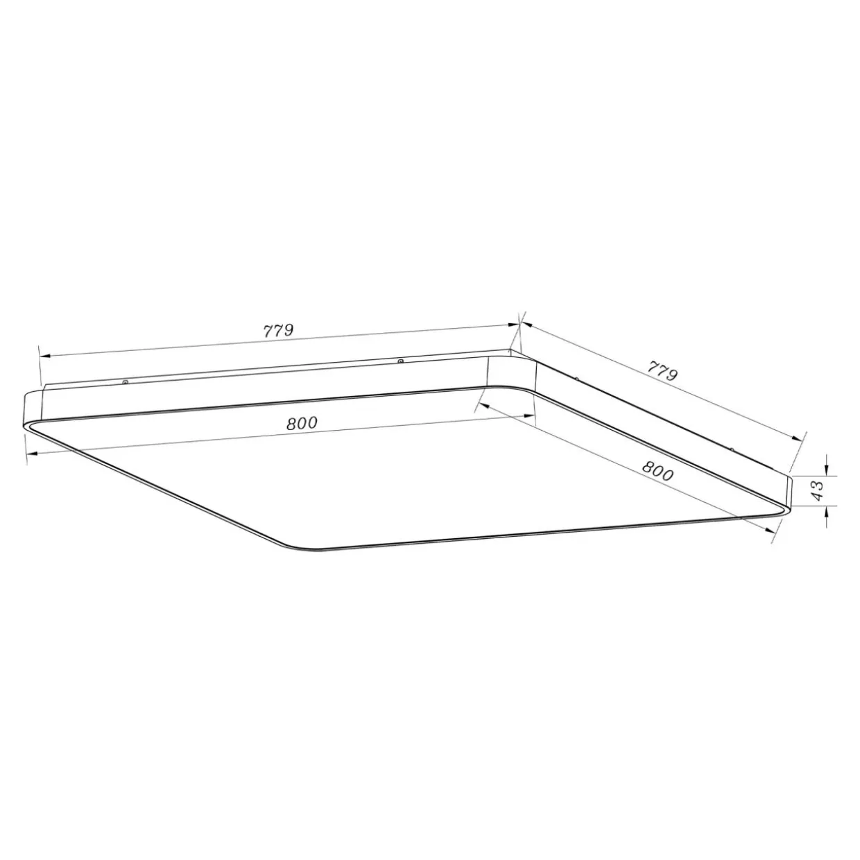 Plafon LED kwadratowy srebrny SIERRA 80 cm